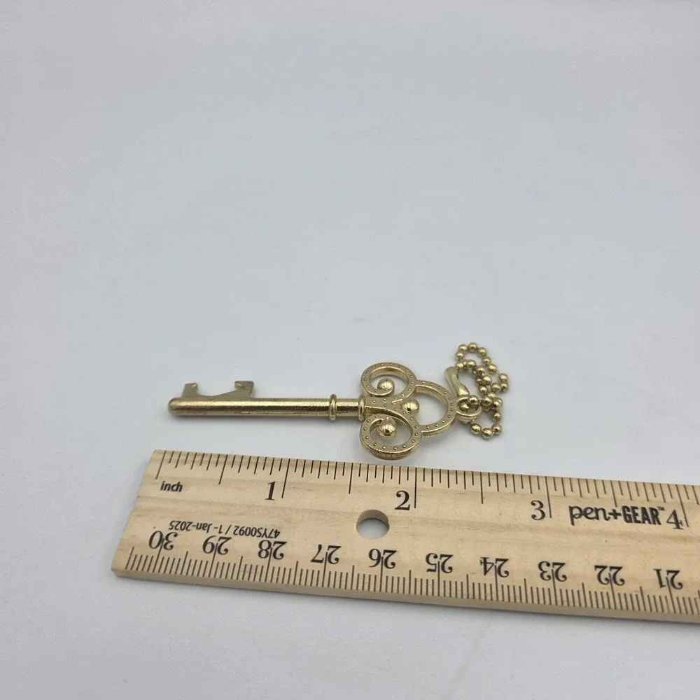 Skeleton Key Bottle Opener‎ Ornament Ornate Gold Brass Tone 2.5